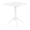 Luxury Commercial Living 29.5" White Folding Square Outdoor Patio Dining Table